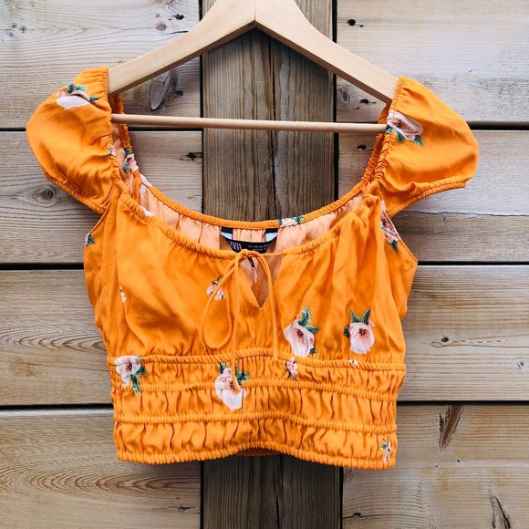 Zara Tops - Zara Orange Crop Top